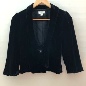 Black velvet jacket cropped LOFT 0p